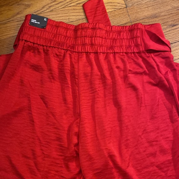 Super high rise trouser with tie--Red! - Picture 5 of 5